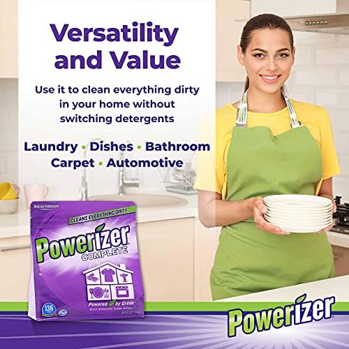Powerizer 3 lb Laundry Dishwasher Powder Detergent