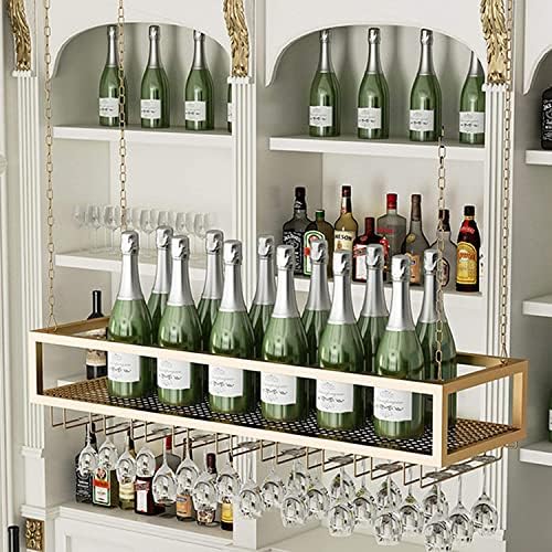 Adjustable Wall-Mounted Wine Rack with 4 Rods 120Cm