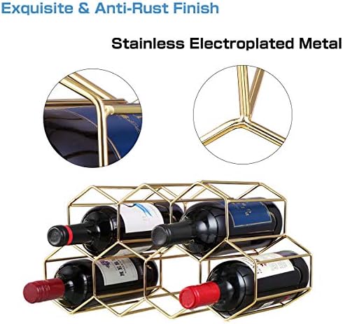 Buruis 9-Bottle Freestanding Wine Rack - Gold