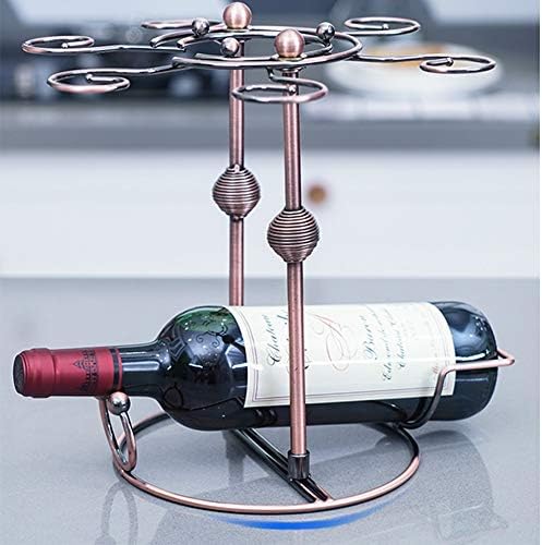 HorBous Wine Glass Rack with 6 Hooks for Home and Bar