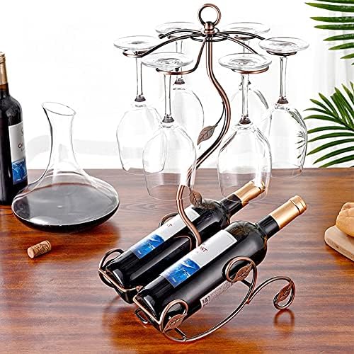 NWB Countertop Wine Rack with 2 Bottles and 6 Glasses