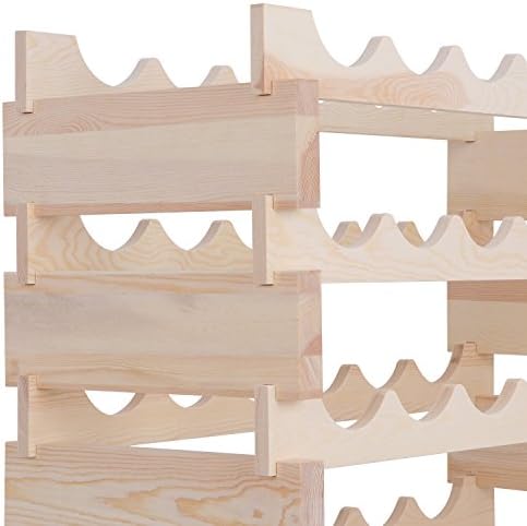 Smartxchoices 36 Bottle Wine Rack with Sturdy Pine Wood Construction
