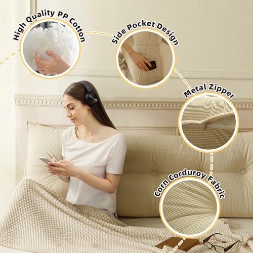 UUluhao Large Triangular Reading Pillow with Side Pockets 1