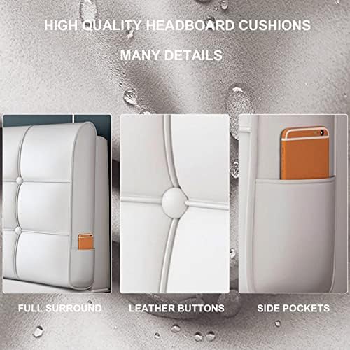 ZZYK Leather Headboard Pillow 472 White Ergonomic Reading Support