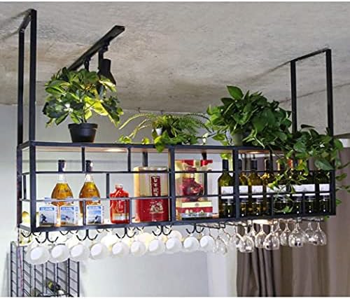 Wine Rack with Two Lights Simple Style Wall Mount