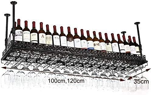 Wall Wine Rack with Painted Iron Frame and Adjustable Shelves