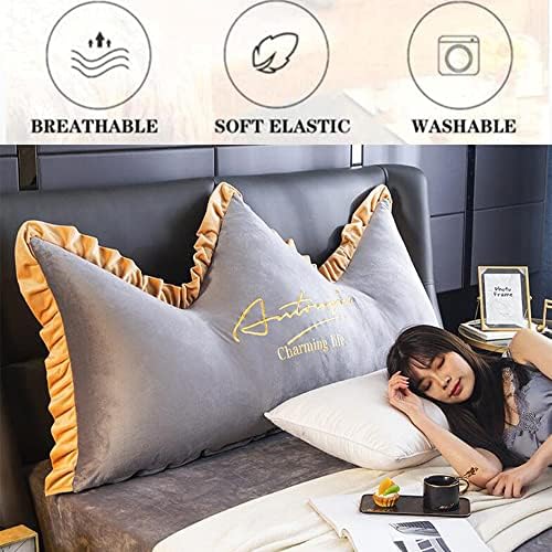 ZZYK Fleece Headboard Pillow Large Reading Support Cushion