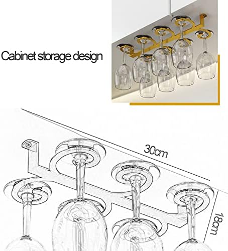 Elegant Gold Wine Glass Hanger Under Cabinet with 6 Slots