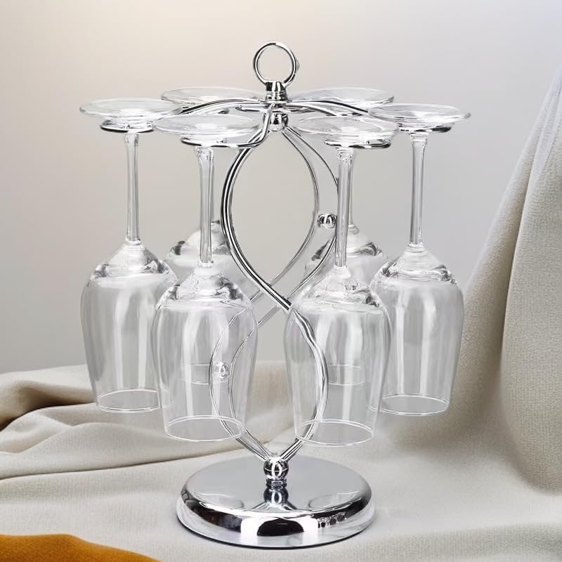 Lmbabter Sliver Wine Glass Rack for Home Bar Kitchen