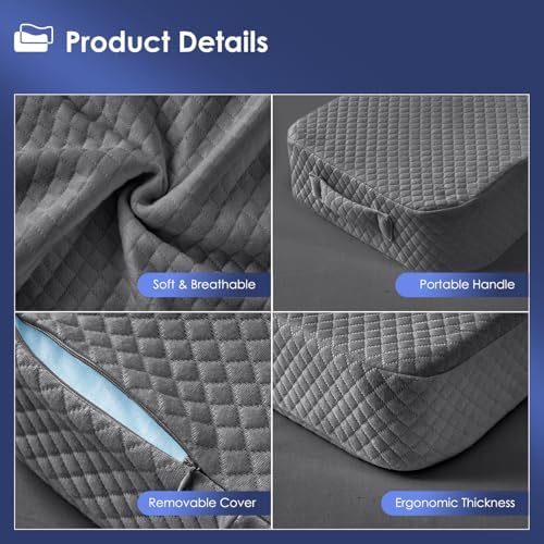 Livemy Leg Pillow for Side Sleepers - 15x25 Grey M