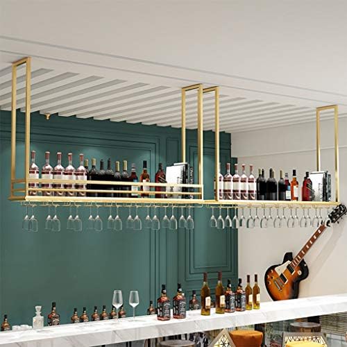 ZJDYDY Wall-Mounted Wine Rack with Gold Decor
