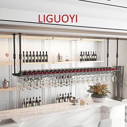 LIGUOYI Hanging Wine Glass Rack Sturdy Durable Metal