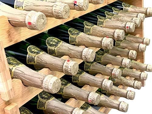 36 Bottle Stackable Bamboo Wine Rack - 4 Tier Wobble-Free