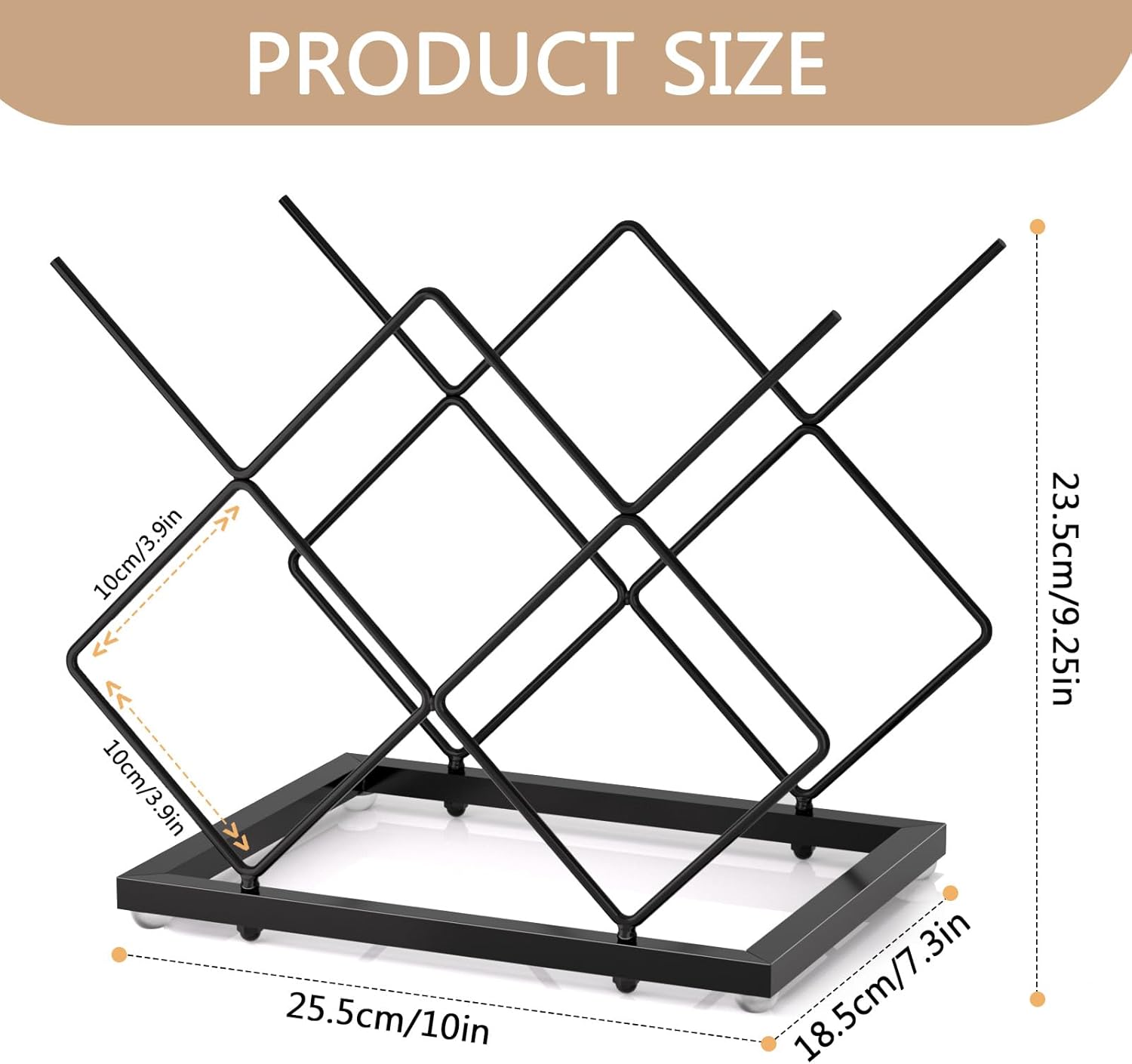 Urban Deco Small Wine Rack 5 Bottle Holder - Black