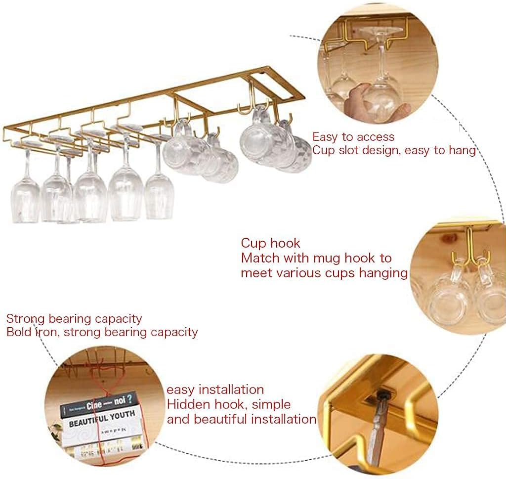 Iron Wine Glass Rack for Home Bar Kitchen