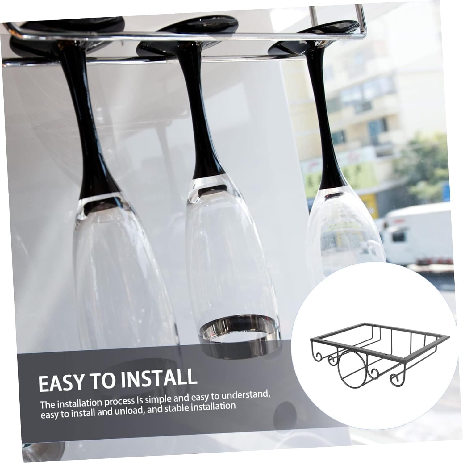 Zerodeko Hanging Wine Glass Rack Iron Holder Sturdy and Stylish