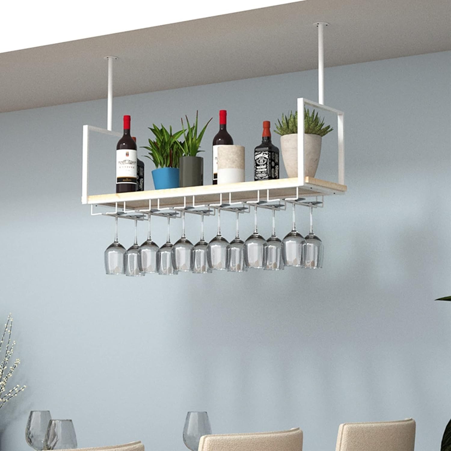 ZJDYDY Floating Ceiling Wine Rack for Home Decor