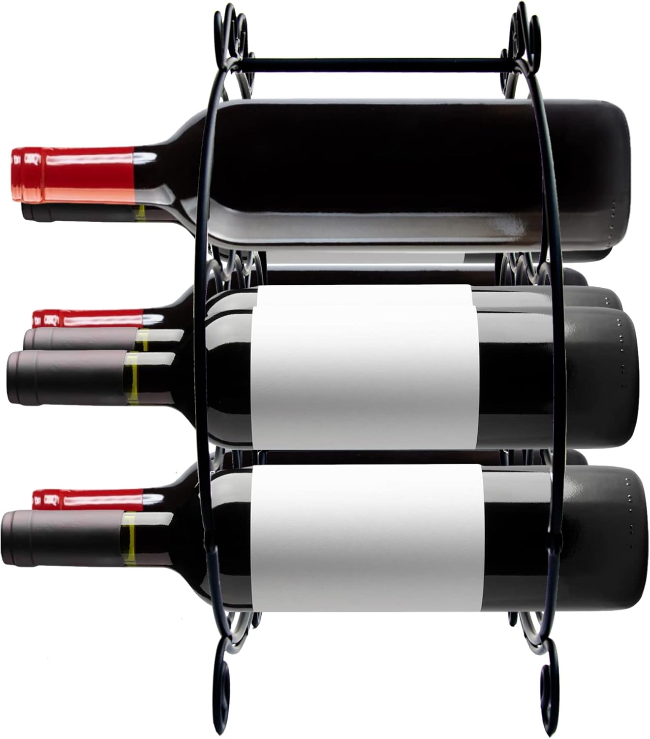Maypes 7-Bottle Iron Wire Wine Rack for Countertop