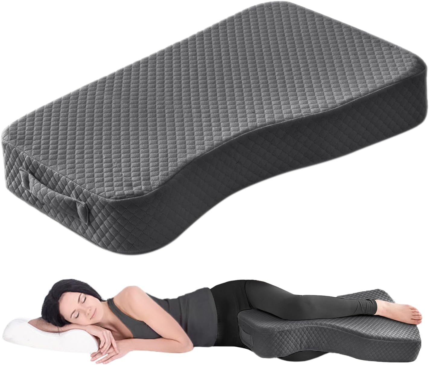 Livemy Leg Pillow for Side Sleepers - 15x25 Grey M