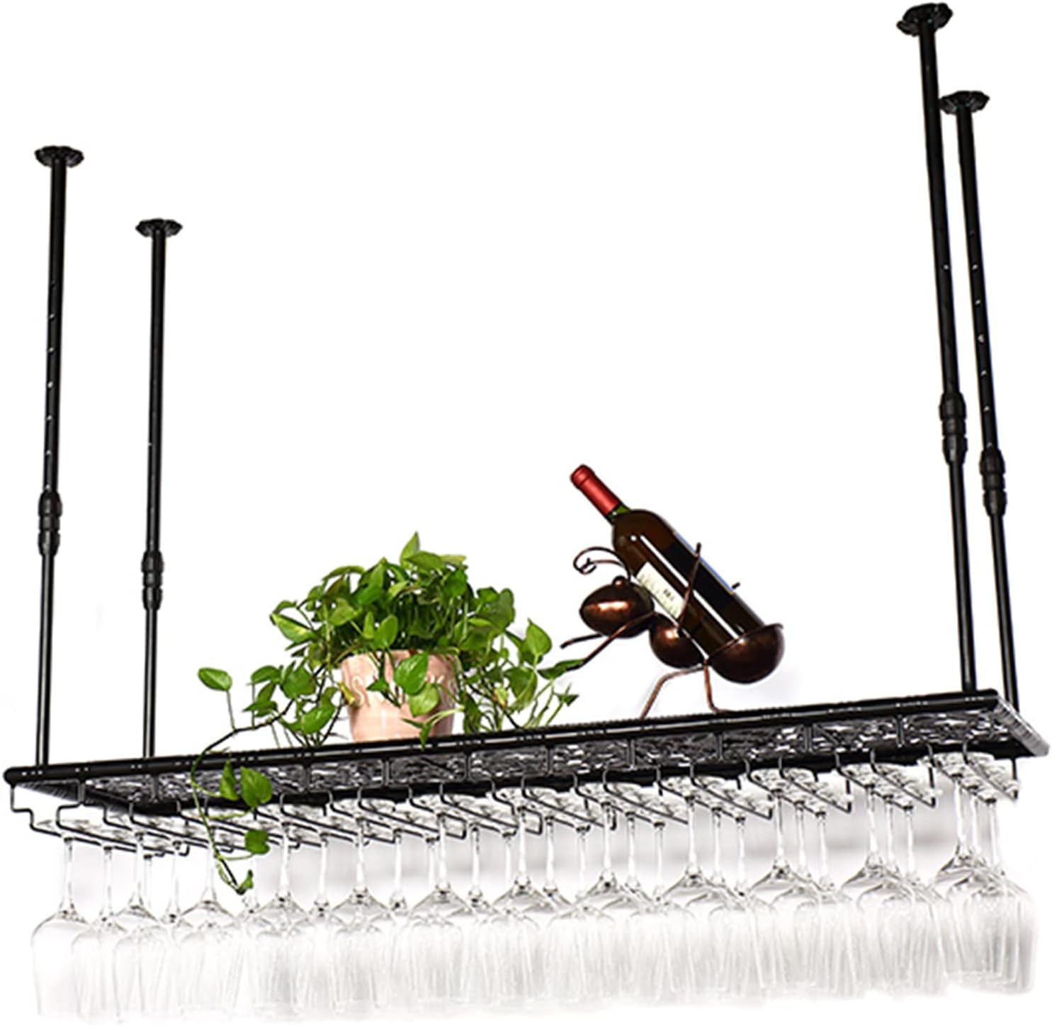 LUCEAE Ceiling Wine Rack with Adjustable Height 1
