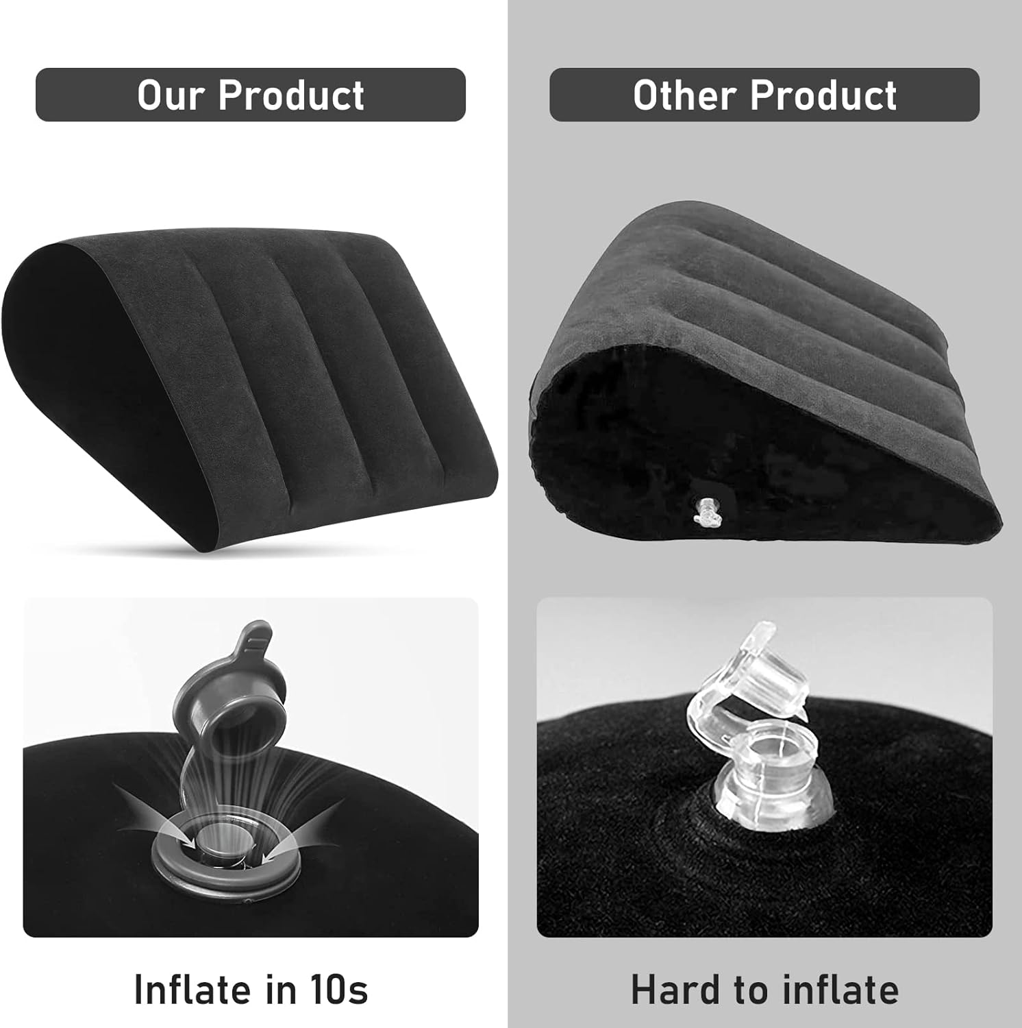 LuxoCare Leg Inflatable Elevation Pillows - Quick Inflate Deflate