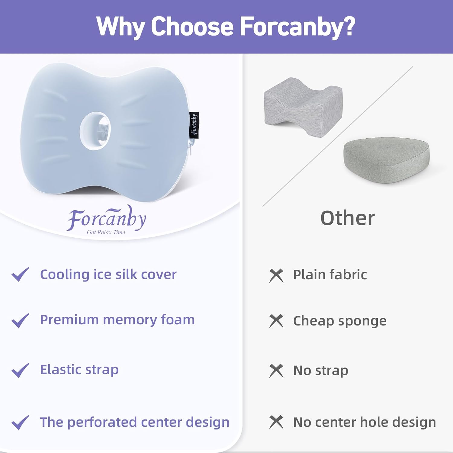 Forcanby Leg Knee Pillow for Side Sleepers 1