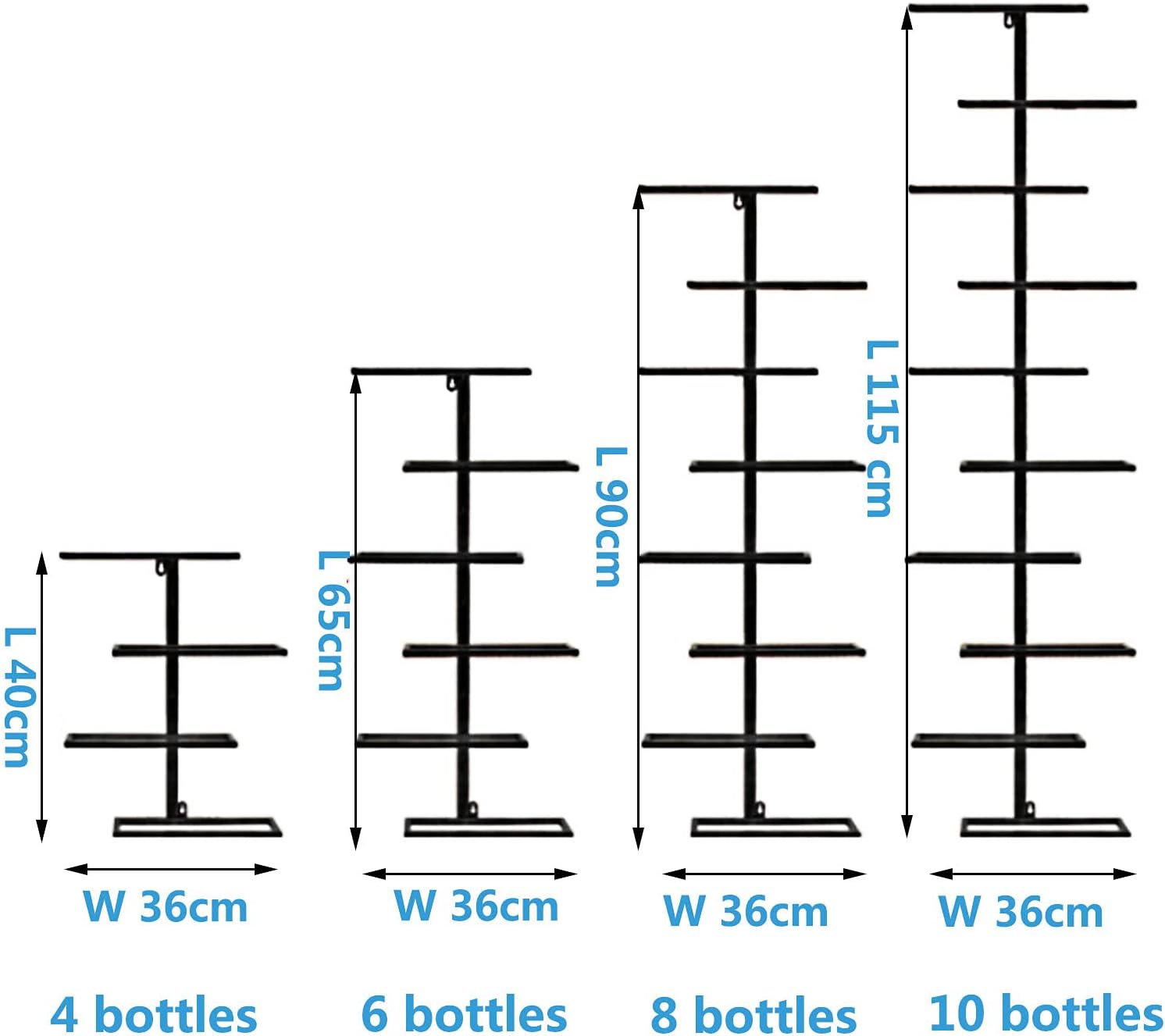 ZJDYDY Wall-Mounted Wine Rack with 10 Bottles Capacity