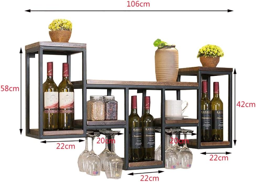 ZJDYDY Wall-Mounted Wine Rack with Solid Wood