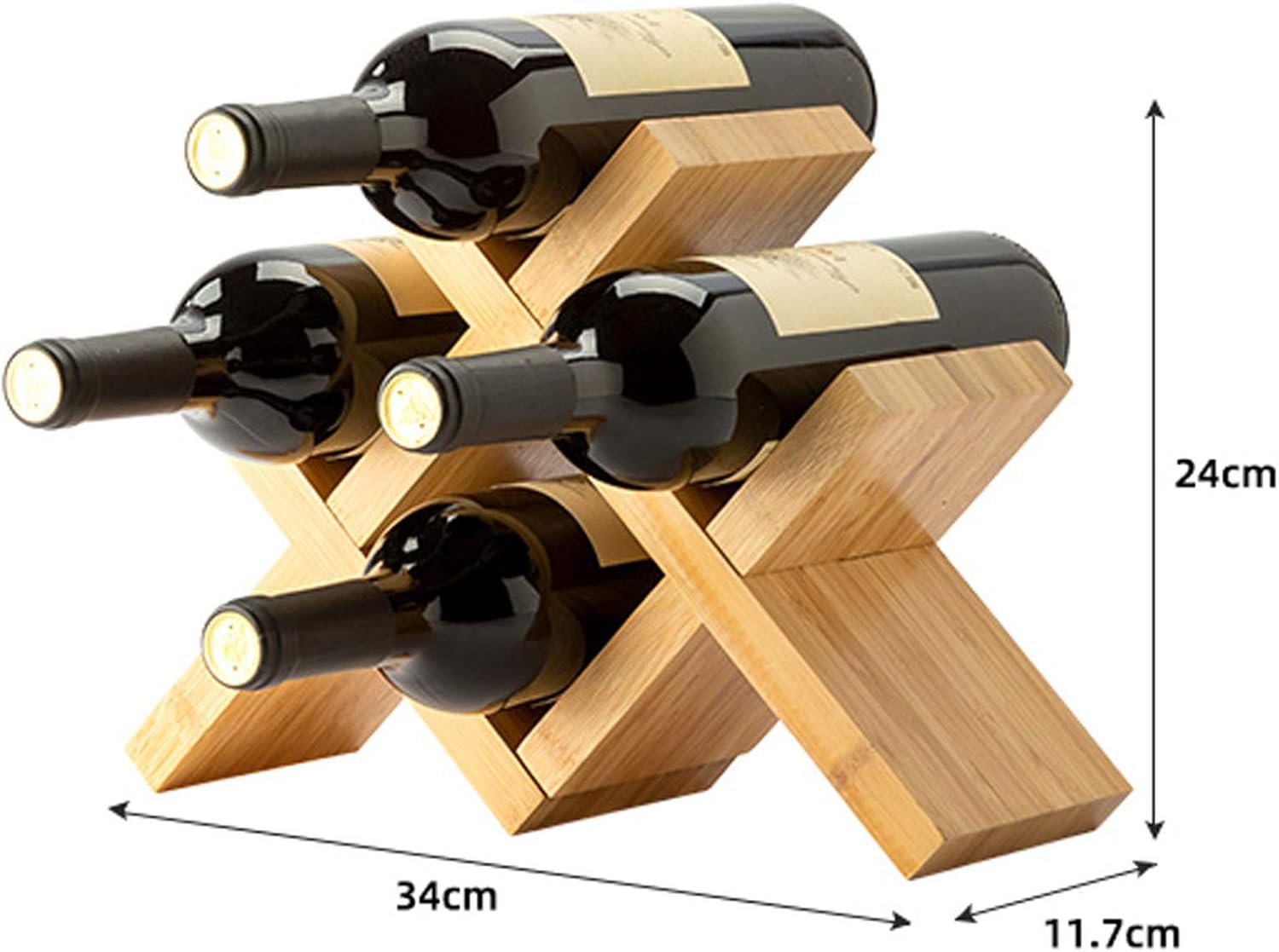 BOCbco Tabletop Wine Rack 4-Bottle Holder