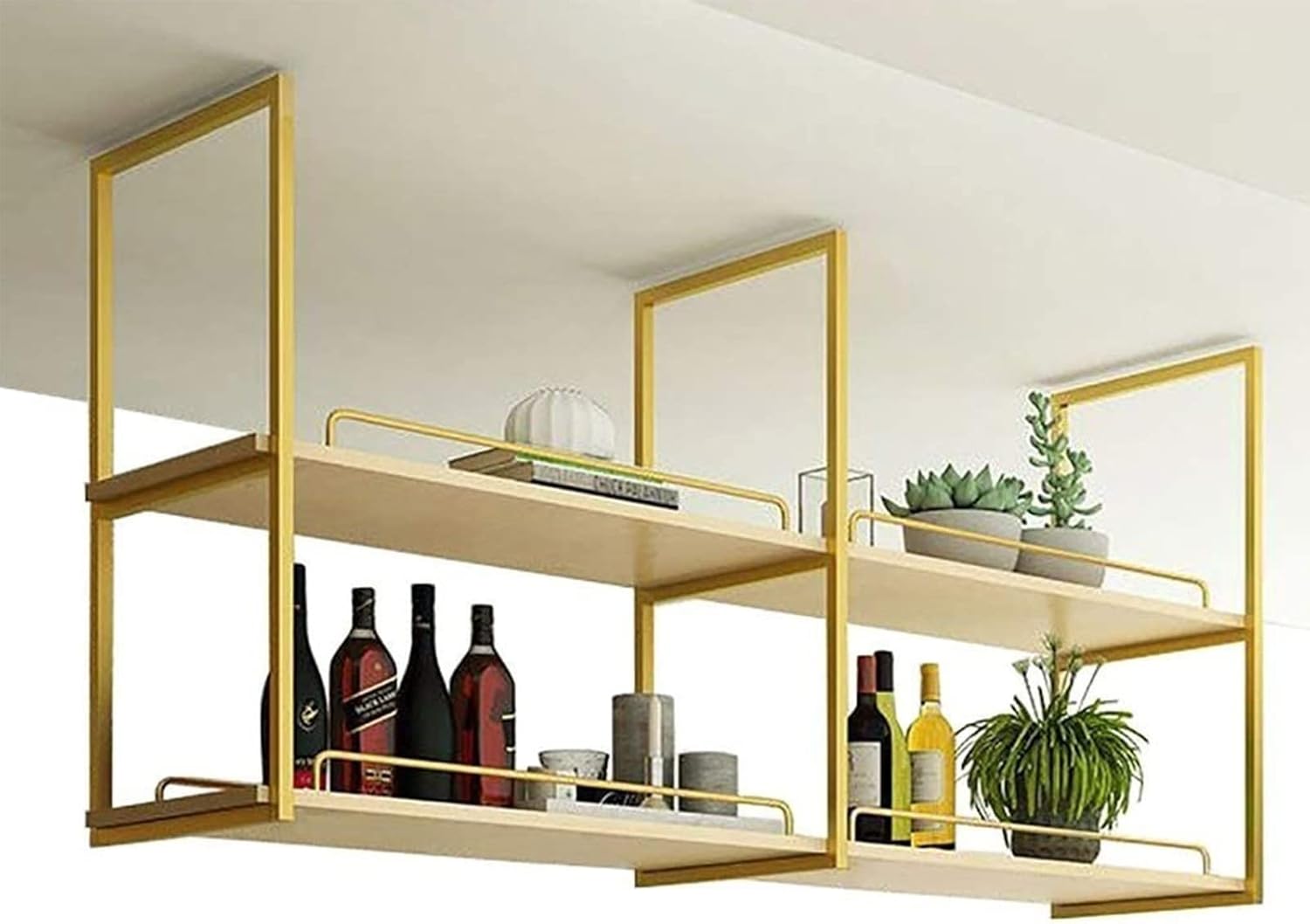 Ceiling Wine Rack - Retro Hanging Storage Shelf