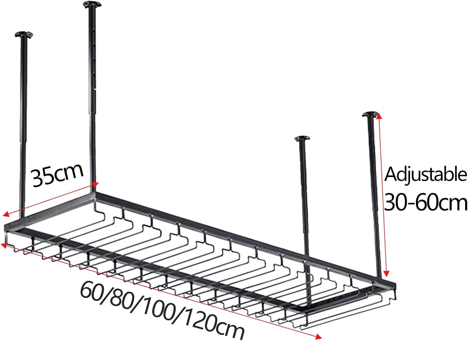 Ceiling Hanging Wine Rack with Adjustable Height and Width 1