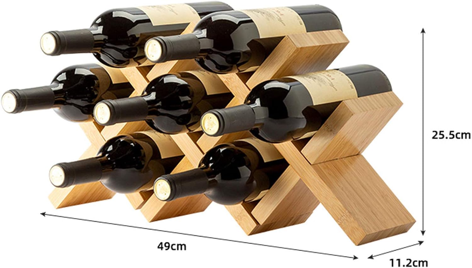 BOCbco Tabletop Wine Rack - 7 Bottle Capacity - Modern Stylish Design