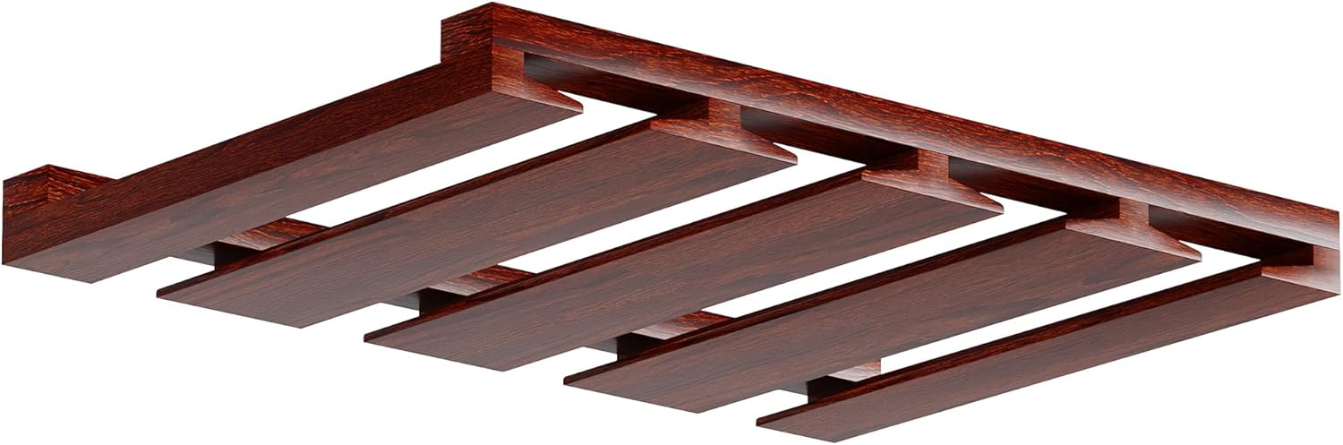 Rustic State 4 Sectional Under Cabinet Wood Stemware Rack