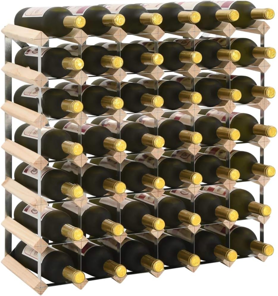 vidaXL Modern Wooden Wine Rack 42 Bottle Storage