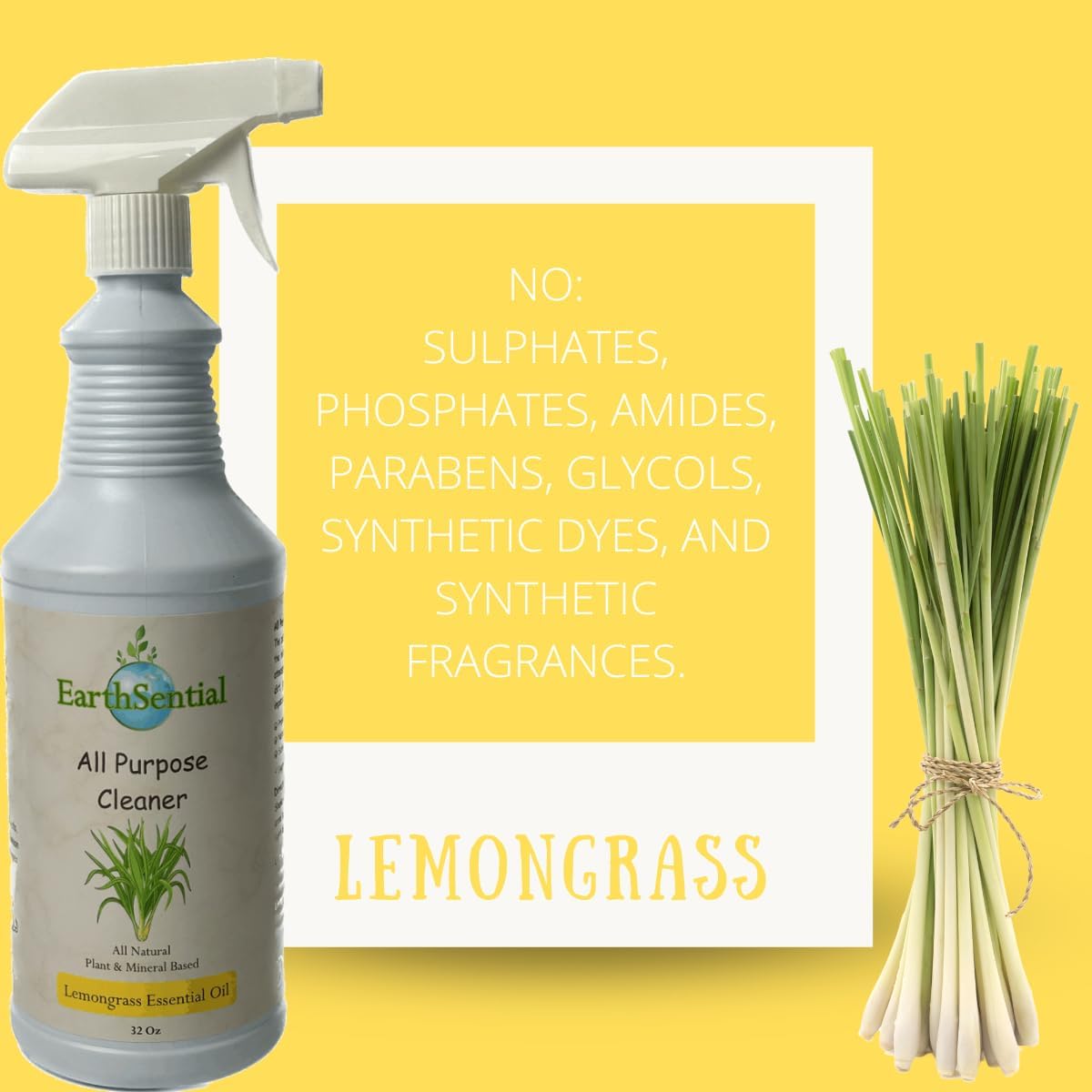 EarthSential Lemongrass Oil All Purpose Cleaner 32oz Spray