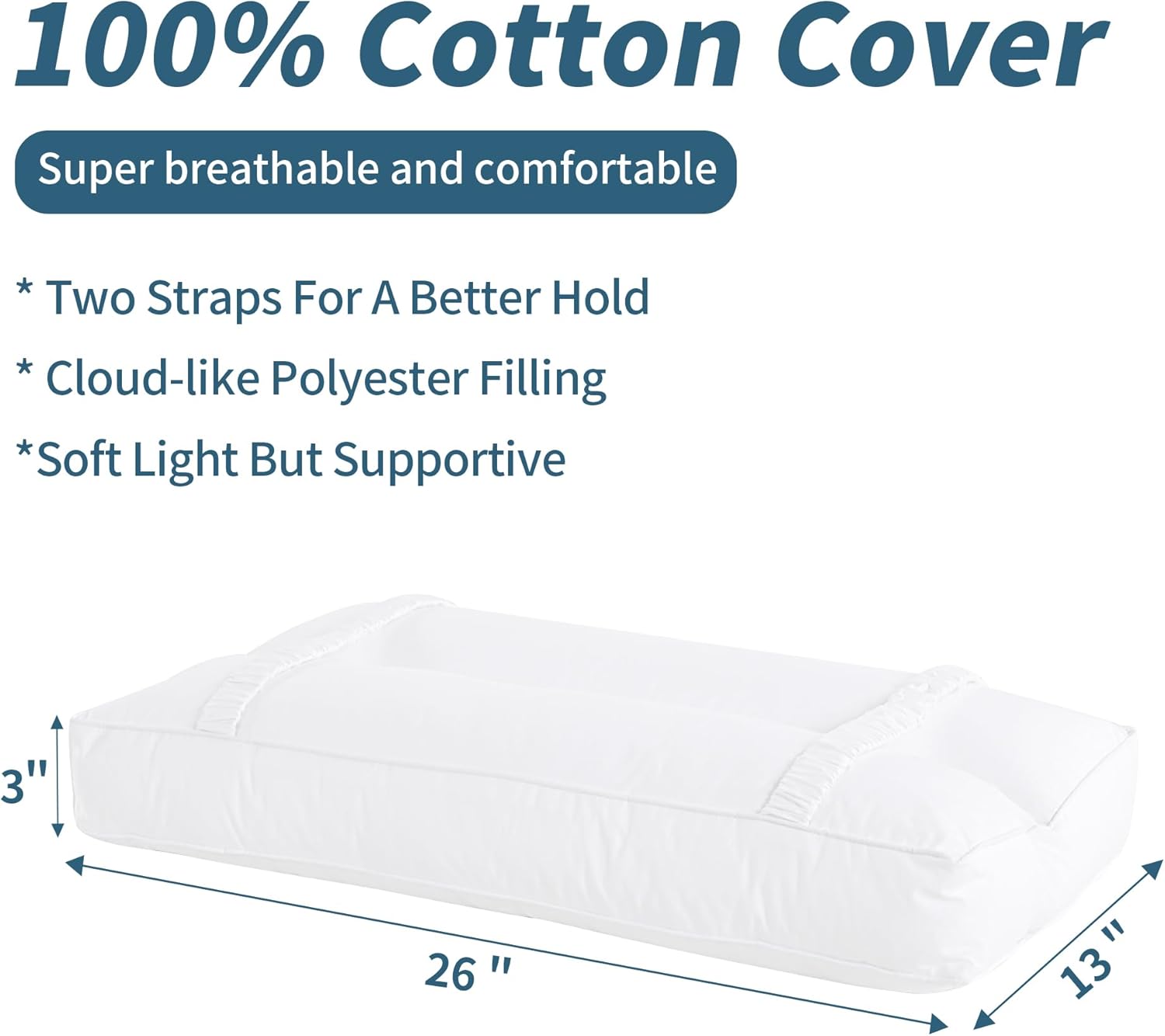 HOMBYS Knee Pillow for Side Sleepers 3 Height Cotton Leg Pillow
