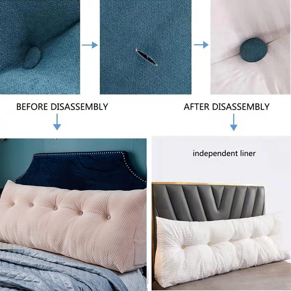 ZZYK Large Triangular Headboard Pillow with Removable Cover