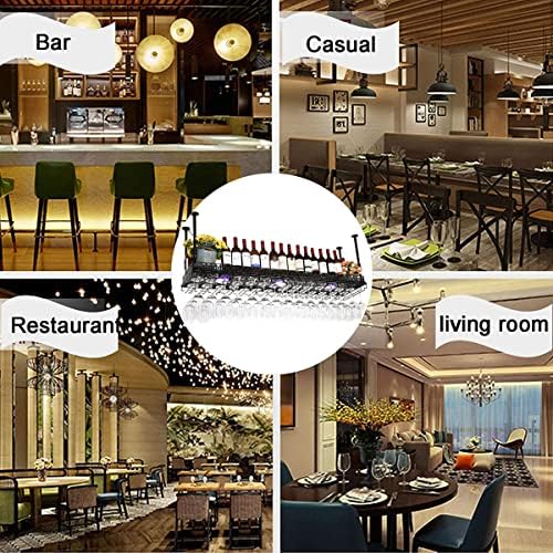 Adjustable Metal Ceiling Wine and Glass Rack - Industrial Style