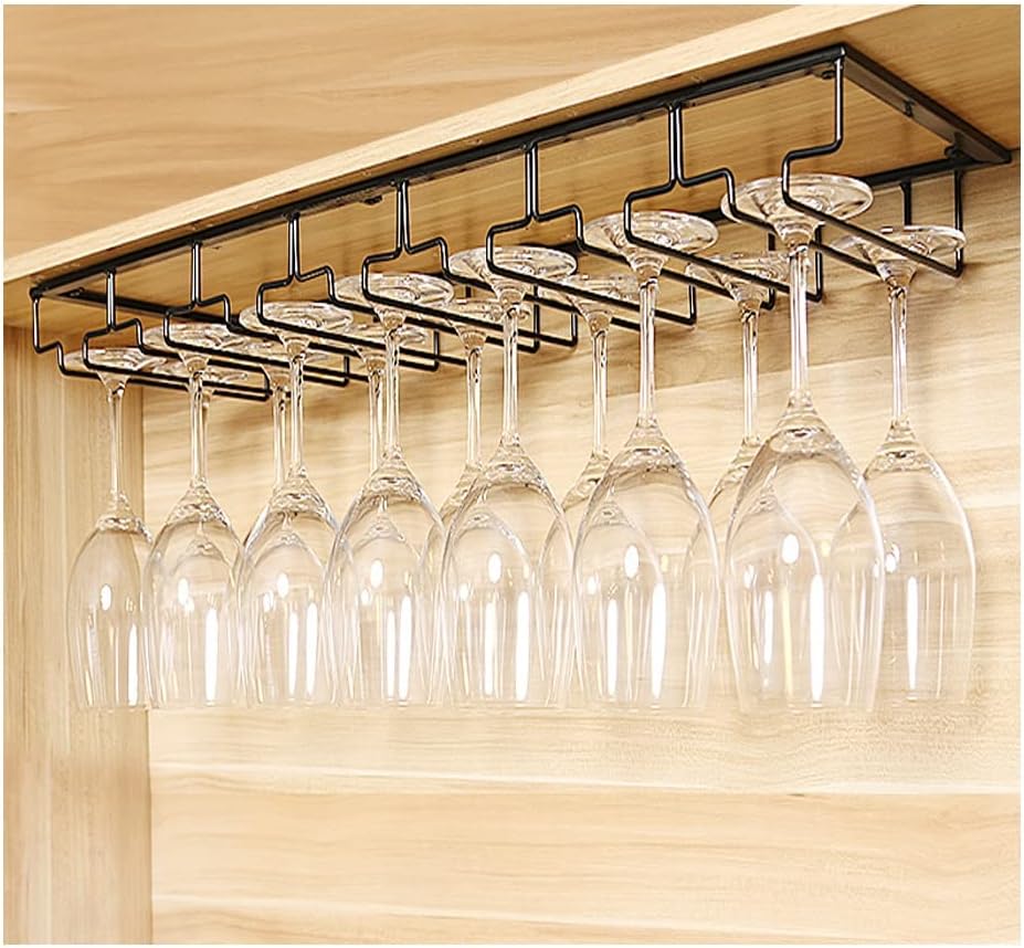 LYRWISHLTD Wine Glass Rack Under Cabinet 4 Slots