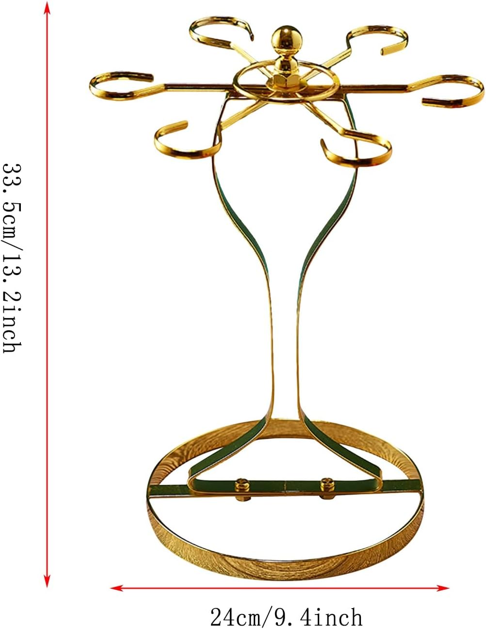 Elegant Gold Wine Glass Holder with 6 Hooks