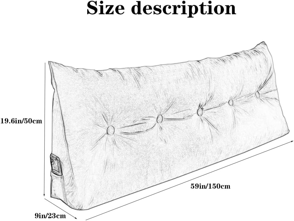 ZZYK Soft Velvet Reading Pillow with Headboard Support 1