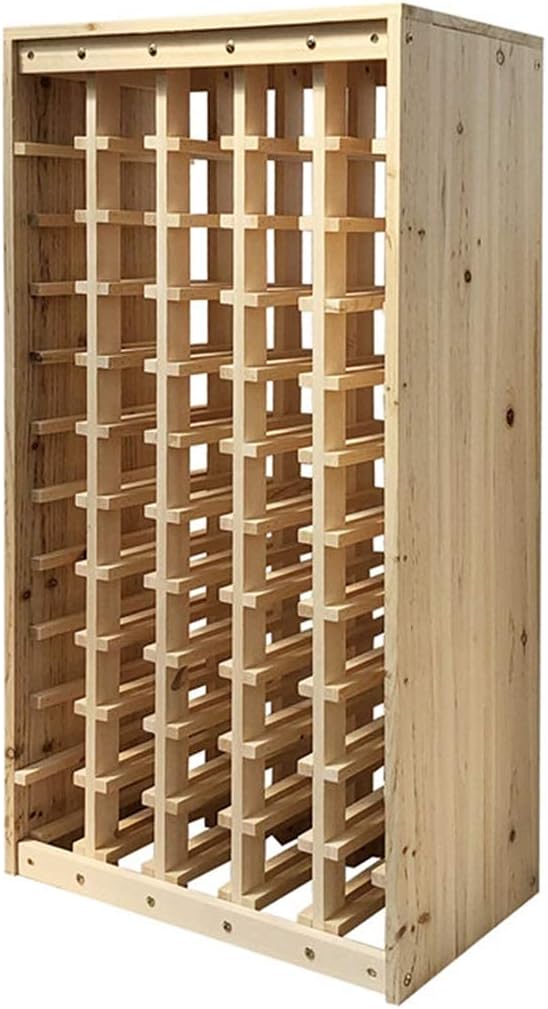 Natural Cedar Freestanding Wine Rack for 55 Bottles
