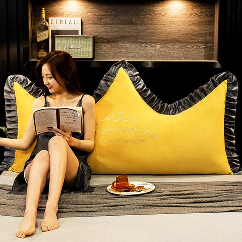 ZZYK Upholstered Headboard Pearl Cotton Wedge Cushion for Sofa Bed