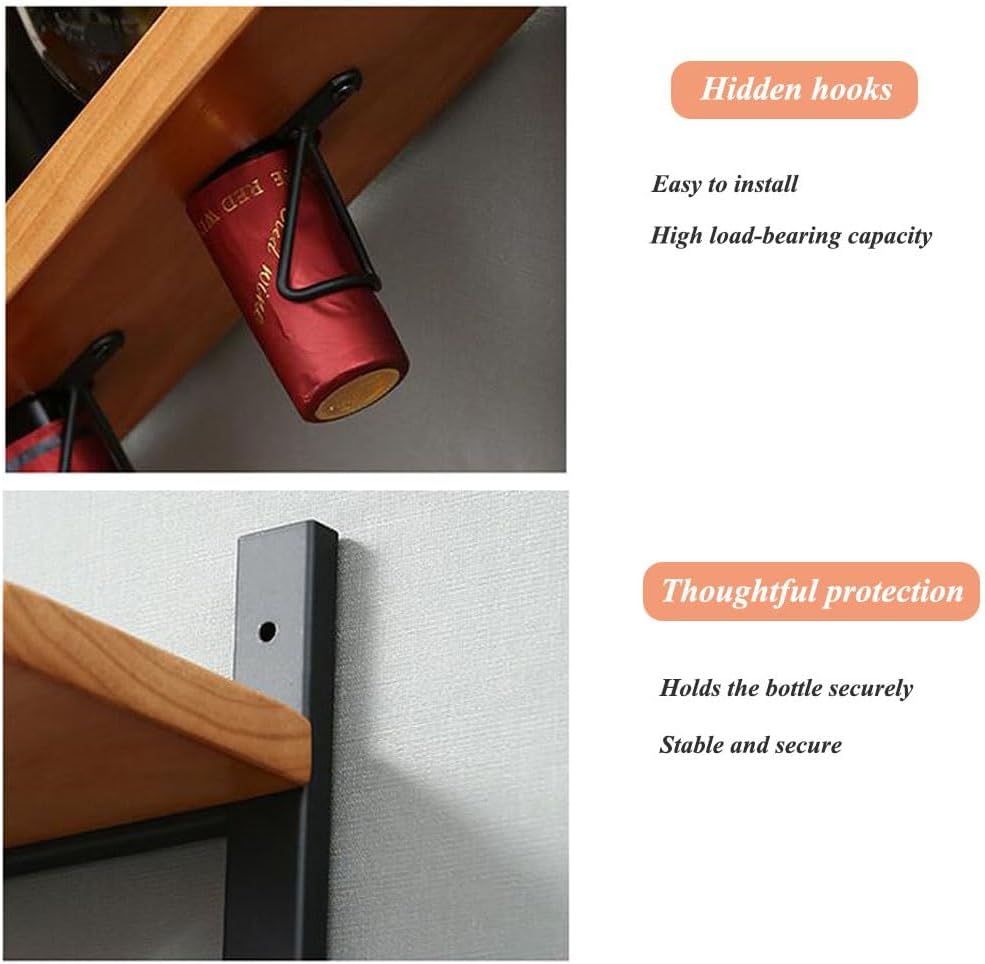 ZJDYDY Wall-Mounted Wooden Wine Rack Set