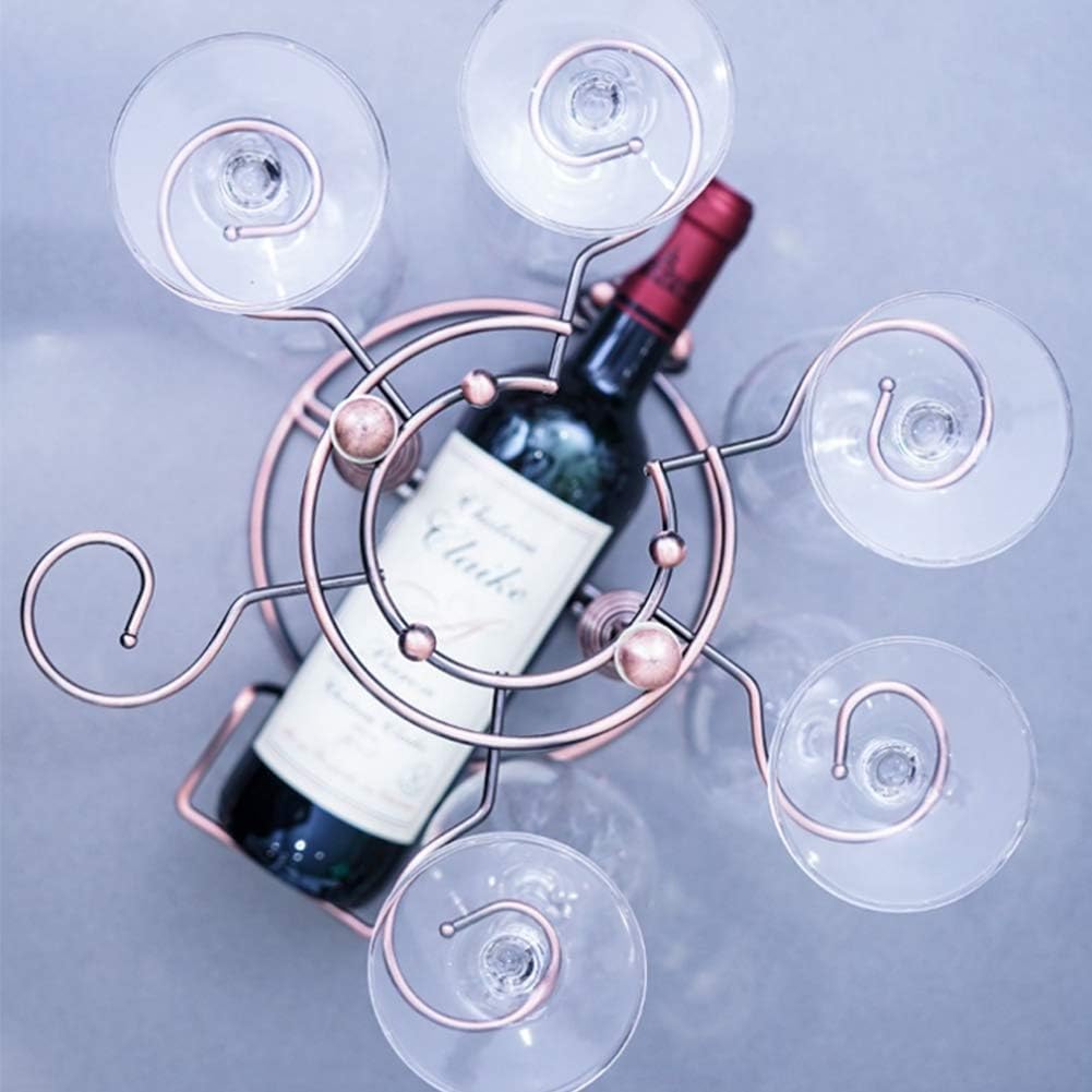HorBous Wine Glass Rack with 6 Hooks for Home and Bar