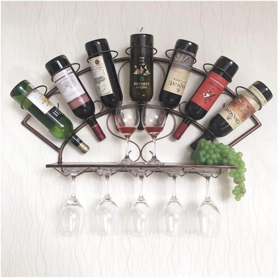 Wall-Mounted Wine Rack in Brown