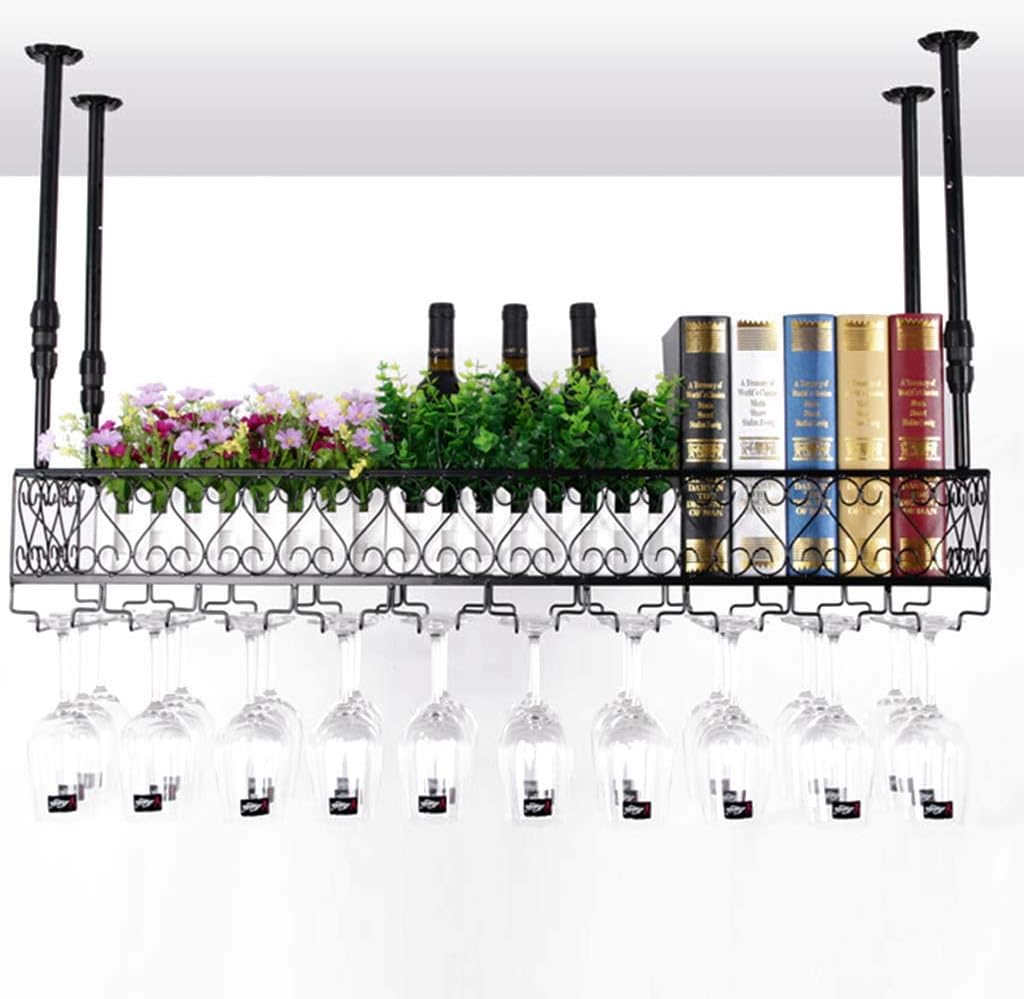Wall Mounted Wine Rack Iron Double Layer Adjustable