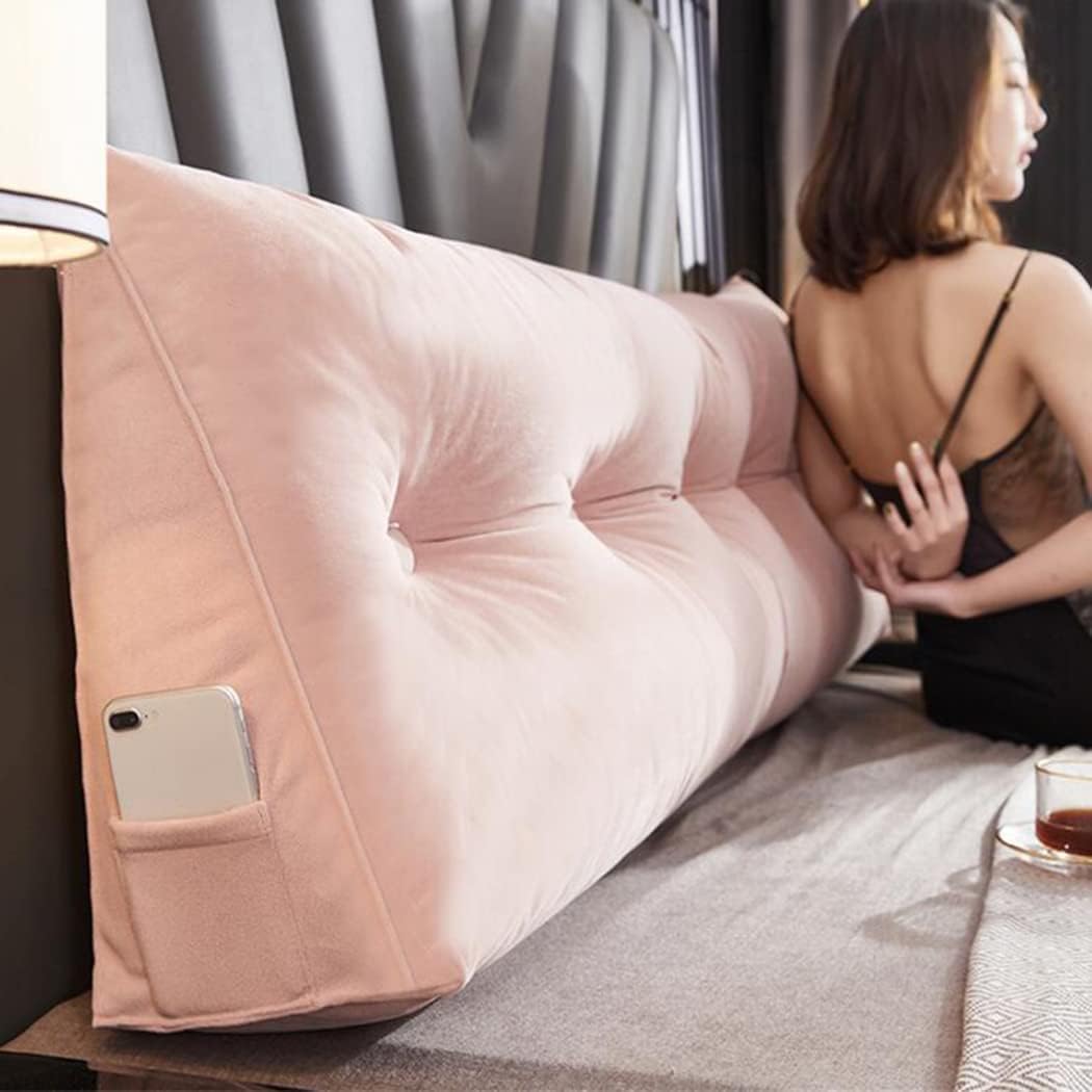 ZZYK Soft Velvet Reading Pillow with Headboard Support 1
