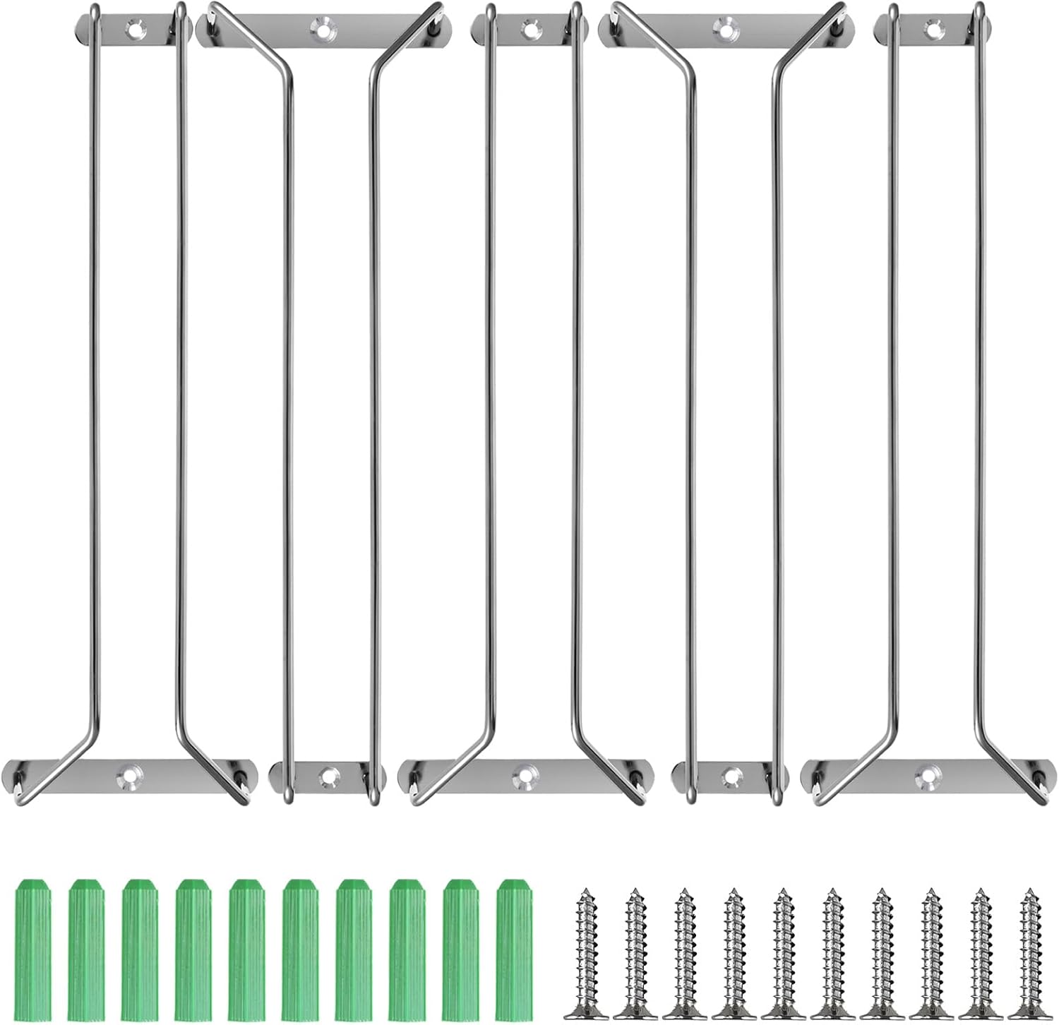 Lemecima 4Pack Stainless Steel Wine Glass Holder 14 Inch Rack