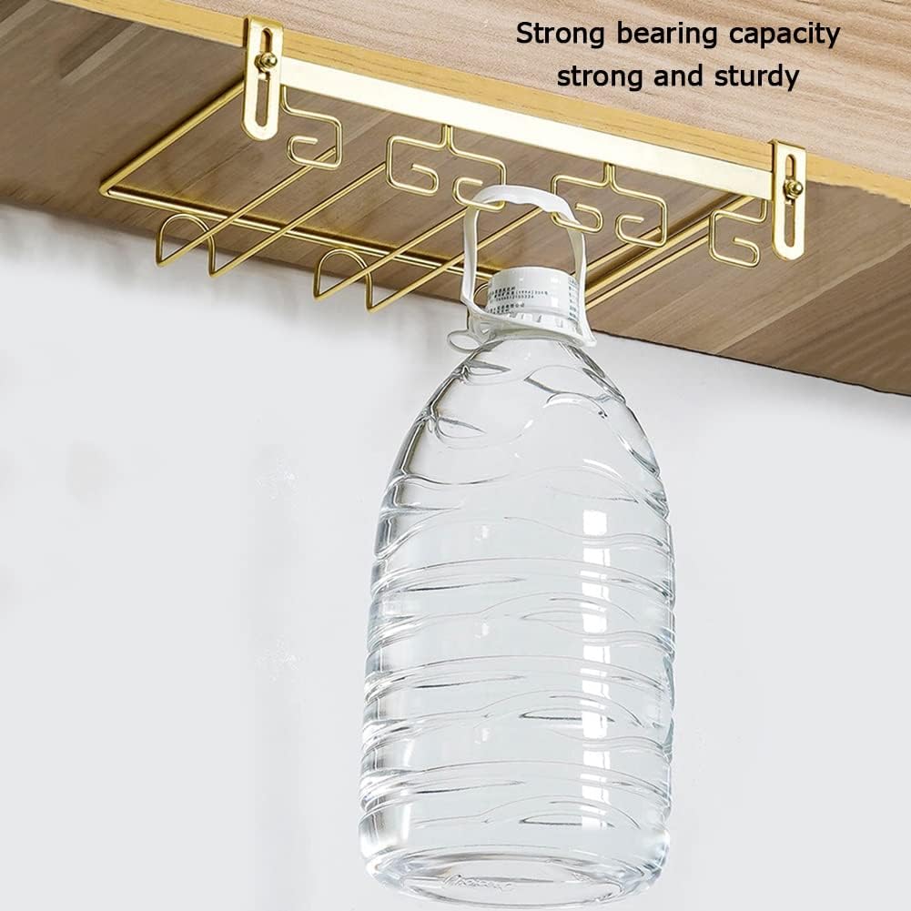 Adjustable Wine Glass Rack Under Cabinet Stainless Steel Bar Kitchen Storage
